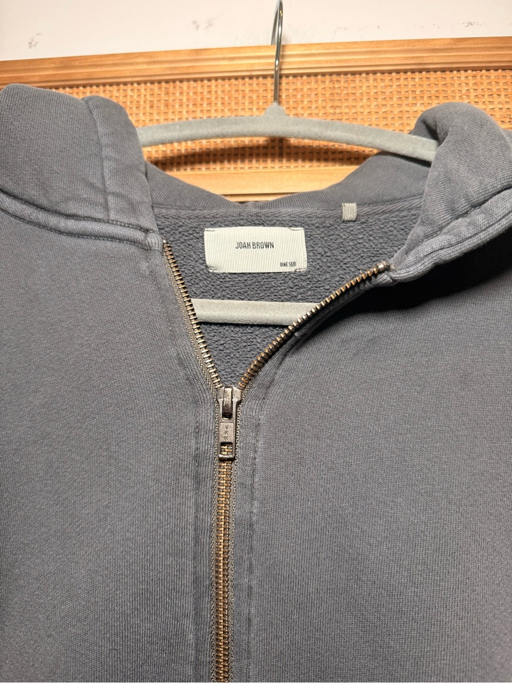 Joah Brown NICE Oversized Zip Hoodie in Wash Black - Picture 8 of 13